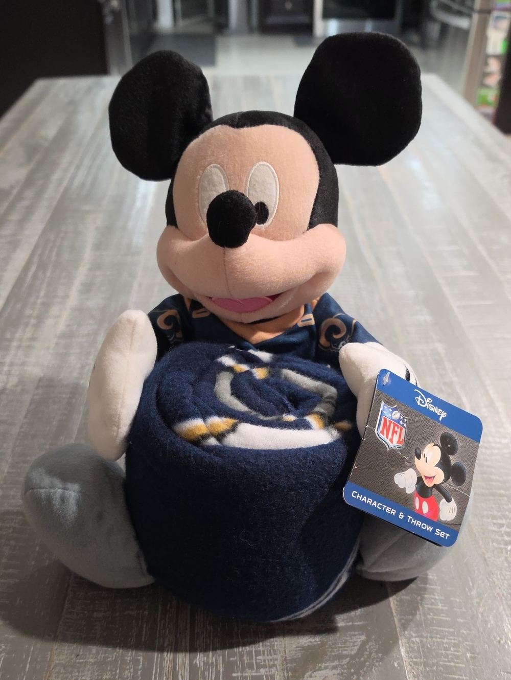 Mickey Mouse Character & Throw Set, LA Rams, NFL + Disney, Plush & Blanket